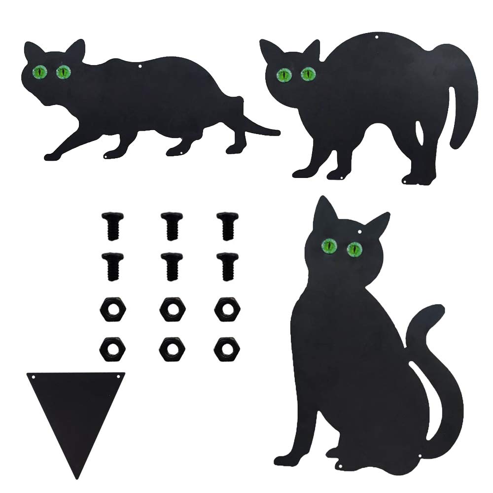 Amazon.co.jp: YAMI 金属猫 庭の装飾 3個入り 鳥よけ ねずみよけ 猫よ